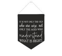 Yelolyio Striscione motivazionale in tela con scritta in lingua inglese "It Is Not Only The Old Who Are Wise,not Only The Aged", 25,4 x 30,5 cm, da appendere alla parete, decorazione da parete per