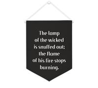 Yelolyio Striscione motivazionale in tela con scritta "The Lamp of the Wicked is Snuffed Out", 30,5 x 40,6 cm, da appendere alla parete, decorazione decorativa per camera da letto, cameretta dei