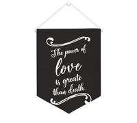 Yelolyio Striscione su tela con scritta in inglese "The Power of Love Is Greater Than Death", da appendere alla parete, per soggiorno, camera da letto, ufficio, vacanze, 30,5 x 40,6 cm