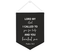 Yelolyio Striscione su tela con scritta "Lord My God,I Callled to You for Help", 30,5 x 40,6 cm, motivazionale, da appendere alla parete, decorazione per camera da letto, cameretta dei bambini