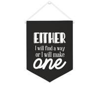Yelolyio Striscione su tela motivazionale con scritta "Either I Will Find A Way,or I Will Make One", 30,5 x 40,6 cm, decorazione da parete decorativa per camera da letto, cameretta dei bambini