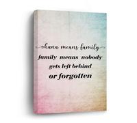 Yelolyio Tela artistica da parete con citazione ispiratrice Ohana Means Family Picture Art per cucina, bagno, camera da letto, soggiorno, decorazione per la nuova casa regalo