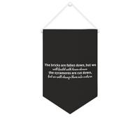 Yelolyio The Bricks Are Fallen Down, But We Will Build with Hewn Stones Banner in tela 25,4 x 38,1 cm bandiera motivazionale da appendere alla parete decorativa su tela gagliardetto decorazione da