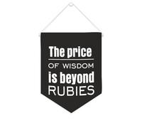 Yelolyio The Price of Wisdom Is beyond Rubies, striscione in tela motivazionale da appendere alla parete, striscione decorativo per la casa, per soggiorno, camera da letto, ufficio, regali per le