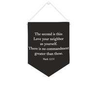 Yelolyio The Second Is This - Striscione motivazionale in tela con scritta "Love Your Neighbor As Yourself", 25,4 x 30,5 cm, decorazione da parete decorativa per camera da letto, cameretta dei bambini
