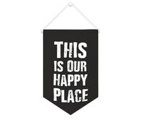 Yelolyio This Is Our Happy Place, striscione in tela da appendere alla parete, 25,4 x 38,1 cm, decorazione da parete per camera da letto, cameretta dei bambini, decorazione per la casa