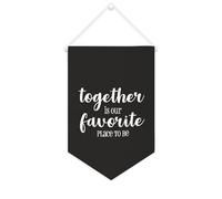 Yelolyio Together Is Our Favorite Place to Be - Striscione motivazionale da appendere alla parete, 25,4 x 38,1 cm, decorazione da parete per camera da letto, cameretta dei bambini, decorazione per la
