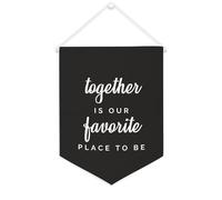 Yelolyio Together Is Our Favorite Place to Be - Striscione motivazionale da appendere alla parete, 30,5 x 40,6 cm, decorazione da parete per camera da letto, cameretta dei bambini, decorazione per la