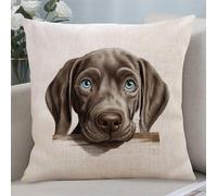 Yelolyio Weimaraner, federa per cuscino quadrata con cane da compagnia, decorazione per la casa, 40,6 x 40,6 cm, idea regalo