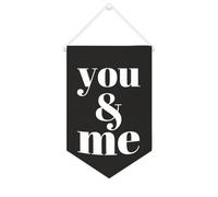 Yelolyio You And Me - Striscione in tela con motivo motivazionale, 25,4 x 38,1 cm, decorazione da parete per camera da letto, cameretta dei bambini, decorazione per la casa