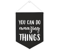 Yelolyio You Can Do Amazing Things - Striscione in tela motivazionale da appendere alla parete, 30,5 x 40,6 cm, decorazione da parete per camera da letto, asilo nido
