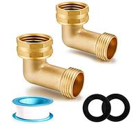 YELUN Raccordo a gomito per tubo da giardino, 90 gradi, in ottone massiccio, per eliminare lo stress e la tensione sul camper, adattatore per tubo di aspirazione dell'acqua da 3/4" FHT x 3/4" MHT
