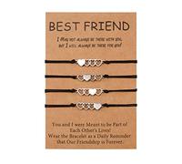 YELUWA 2/3/4/5 Pezzi Sorelle Bracciale Migliore Amicizia BFF Bestie Cuore Corrispondente Lunga Distanza Bracciali Regalo per Ragazze adolescenti Donne Madre Figlia