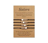 YELUWA 2/3/4/5 Pezzi Sorelle Bracciale Migliore Amicizia BFF Bestie Cuore Corrispondente Lunga Distanza Bracciali Regalo per Ragazze adolescenti Donne Madre Figlia