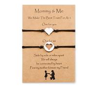 YELUWA 2 Pz Vuoto Cuore Madre Figlia Bracciali Imposta 2 Mamma e Lo Corrispondente Cuore Desiderio Bracciali Gioielli Regalo per Mamma Figlia