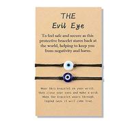 YELUWA 2Pcs Nero Bracciale Malocchio Filo Nero del Destino Bracciale Occhio Turco Evil Eye Braccialetto Kabbalah Rakhi Portafortuna Regali per Famiglia Amici Donna Uomo Ragazzi Ragazze Protezione