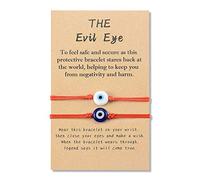 YELUWA 2Pcs Rosso Bracciale Malocchio Filo Rosso del Destino Bracciale Occhio Turco Evil Eye Braccialetto Kabbalah Rakhi Portafortuna Regali per Famiglia Amici Donna Uomo Ragazzi Ragazze Protezione