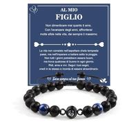YELUWA Bracciale Mamma E Figlio, Bracciale a Mio Figlio,Regali Da Mamma,Ti Amo in 100 Lingue Regalo Compleanno per Blu
