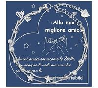 YELUWA Regalo Amica Compleanno, Idee Regalo Amica Speciale Originale, Bracciale Con Stelle E Perline Regali di Migliore Amicizia per Donne Amiche Sorelle Collega Moglie Fidanzata Figlia Ragazze Laurea