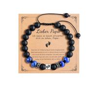 YELUWA Regalo Festa Del Papà, Bracciale Uomo Pietre Naturali 8mm, Idee Regalo per Papa Originale, Regali Futuro Papà, Regali Compleanno per Papa DE