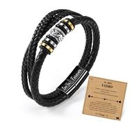 YELUWA Ti Amo per Sempre Bracciale Uomo in Pelle