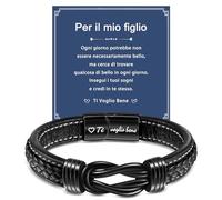YELUWA Ti Voglio Bene Bracciale Figlio Regali Per Figlio Regali Per Figli Da Mamma E Papà Bracciale Mamma Figli Bracciali In Pelle Intrecciata Regalo Laurea Regalo Compleann