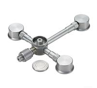 Yelvera Adattatore per gas da campeggio a tripla tanica con uscite doppie e connessione di interfaccia a spirale in rame rinforzato (grigio)