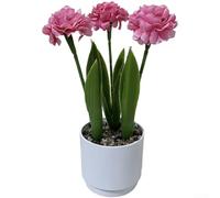 Yelvera Bonsai crisantemo in plastica robusta per uso interno senza innaffiare la luce solare o requisiti di manutenzione (rosso rosa)