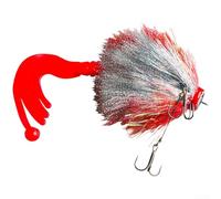 Yelvera Esca da pesca a traina che simula il movimento naturale del mouse con fibra flash UV e coda a quattro punti per il bersaglio dei pesci trofeo (02 #)