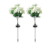 Yelvera Luci solari a forma di garofano con tecnologia di rilevamento automatico della luce per una transizione senza interruzioni tra le modalità giorno e notte (bianco)