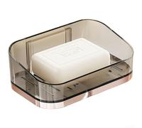 Yelvera Portasapone magnetico drenabile con capacità di montaggio a parete e vassoio separato per la raccolta dell'acqua per ambienti bagno e cucina (oro rosa)