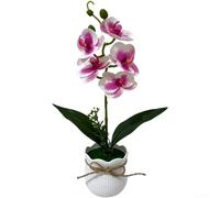 Yelvera Simulazione di orchidea Phalaenopsis progettata per la continuità estetica in interni residenziali e alberghieri (cuore viola bianco)