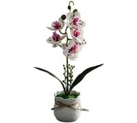 Yelvera Simulazione di orchidea Phalaenopsis progettata per la continuità estetica in interni residenziali e alberghieri (pois neri viola)