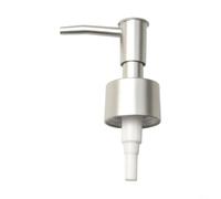 Yelvera Testa della pompa per dispenser di sapone liquido con collo standard 28/400, compatibile con contenitori di più marche per uso personale e professionale (argento spazzolato)