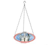 Yelvera Vasca per uccelli a fontana USB per esterni, progettata per comportamenti naturali degli uccelli, tra cui bere, fare il bagno e appollaiarsi vicino a un flusso d'acqua delicato (rosa)