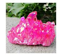 YELVQI 1 pezzo bellissimo ammasso di cristalli rosa aura angelo titanio quarzo chakra energia splendido arcobaleno esemplare minerali Reiki guarigione supporto spirituale (dimensioni: 260 g)
