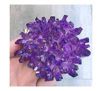 YELVQI Cristalli naturali aura quarzo grappolo energia Reiki pietra pietra per casa ufficio acquario accessori decorazione pietra preziosa supporto spirituale (dimensioni: 400-450 g)