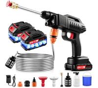 Yelyee Idropulitrice a Batteria 60 Bar 215L/h, Idropulitrice Portatile 21V 2x2.0Ah Senza Fili con Secchio, Pistola Alta Pressione per Auto Giardino Moto - 5m Tubo