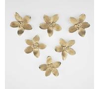 YEMCHI Confezione da 6 pomelli per mobili in oro spazzolato con fiori, 60 mm, pomelli per cassetti da cucina in oro, maniglie a petalo in zinco p