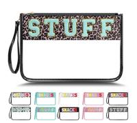 YEMEDA Sacchetto trasparente con cerniera in ciniglia per viaggi, borsa per lettere di trucco trasparente in nylon, borsa cosmetica impermeabile in PVC, borse per snack per donne e ragazze, borse