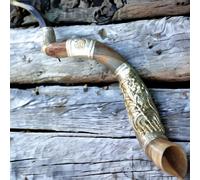 Yemenita Kudu Horn Shofar 27" - 28'' Leone di Giuda rivestito in argento con ...