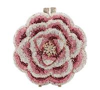 YEMESYAS Borsa da sera da donna moda AAA strass catena in metallo pochette, Rosa, Small