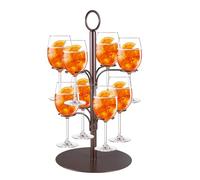 Yemmert Supporto per albero da cocktail, a 2 livelli, per champagne/martini, con 8 staffe, non richiede montaggio (oro rosa)