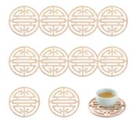 YEMVAR 10pcs Riutilizzabili e Resistenti Calore Sottobicchieri con Motivi Geometrici, Calda o Fredda, Sottobicchieri rotondi in Legno per bevande,Decorativi, Set di sottobicchieri in vetro