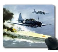 YENDOSTEEN Aerei da guerra mondiale, tappetino per mouse, ragazza da combattimento, tappetino per mouse con bordi cuciti
