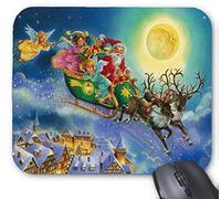 YENDOSTEEN Divertente e stimolante Natale Babbo Natale in Volo Attraverso Il Cielo nella Sua Slitta trainata da Mouse e Renna