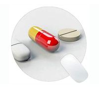 YENDOSTEEN Elementi di Chimica in tappetini per Mouse Rotondi di Stile Astratto su Misura, Tappetino per Mouse Rotondo in Gomma per Pillole