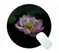 YENDOSTEEN Flower Water Lily Lotus Tappetino per Mouse Personalizzato con Tappetino Rotondo Personalizzato - Tappetini per Mouse Rotondi a Forma di Fiore