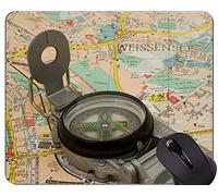 YENDOSTEEN Mappa Mouse Pad Originale Serie Leopard Originale, Non mollare mai Parole con Tappetino Mouse Mappa Bussola con Bordi cuciti