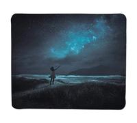 YENDOSTEEN Night Sky, Woman Opening Hands per Wish Pray Cerimonia in Full Moon Crescent Immagine Decorativa, Turchese e Nero, Cucita Edge